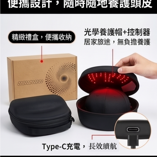 亞馬遜爆款 雙紅光護髮帽 | 108顆專業燈珠居家頭皮護理