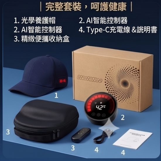 亞馬遜爆款 雙紅光護髮帽 | 108顆專業燈珠居家頭皮護理