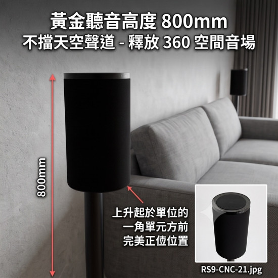 Sony SA-RS9 專用支架｜CNC貼牆款 / D11-S9 可調高度 一對兩支